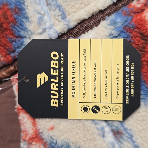 3237 NWT Burlebo Mountain Fleece Sherpa - Quarter Zip - Arizona Aztec Lg - Picture 4 of 10